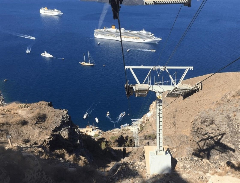 Cable car to the Thira | Santorini, Greece | Travel BL